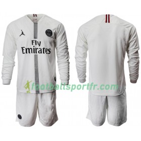 Tenue Paris Saint Germain Jordan Blanc Enfant Troisieme 2018-2019 Maillot de Foot ML